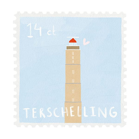 A4 Poster - postzegel Terschelling