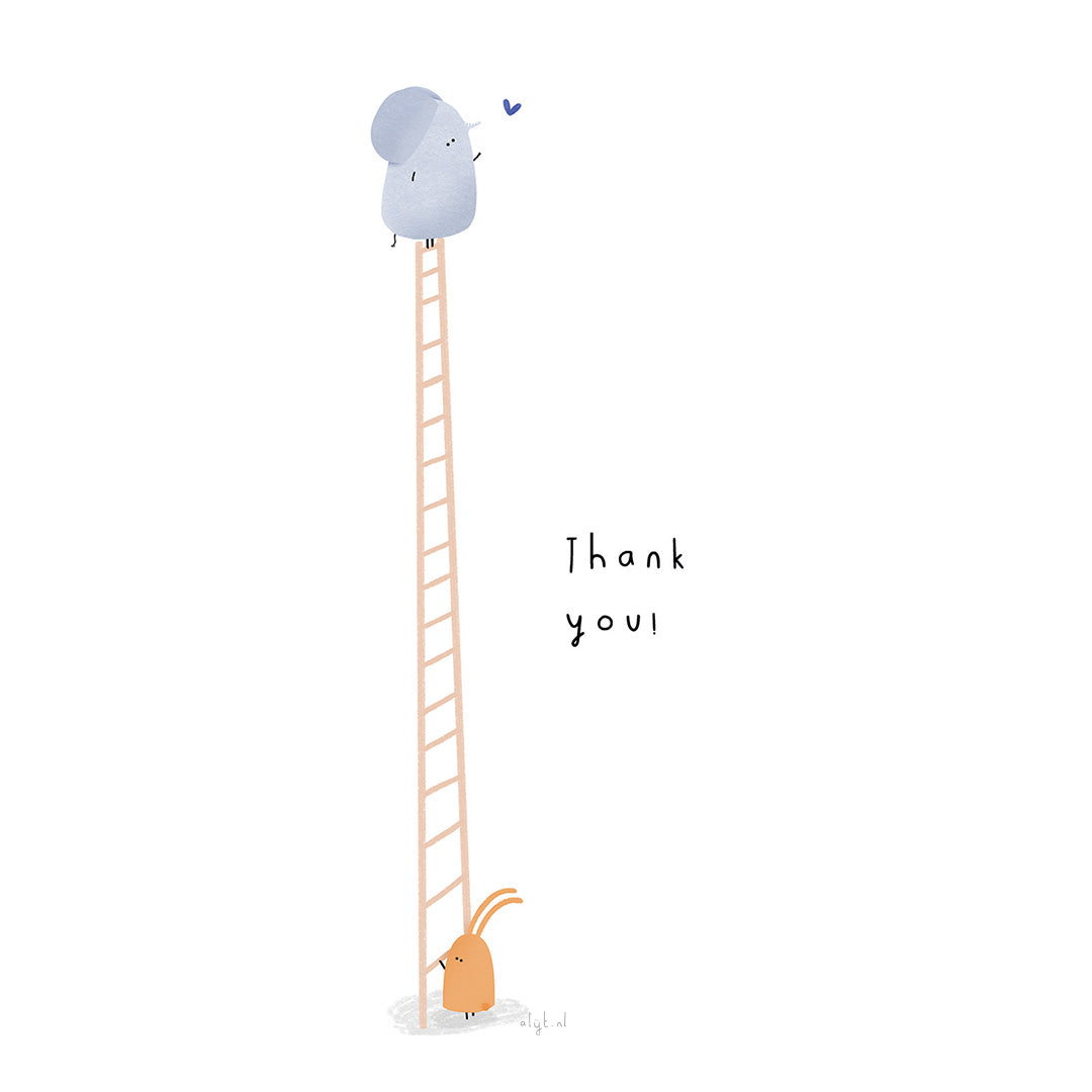 Gevouwen kaart: Thank you
