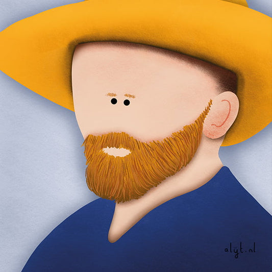 A4 poster - Zelfportret Vincent van Gogh met strohoed