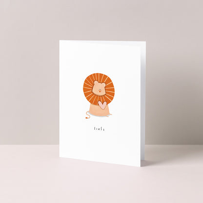 Gevouwen kaart: Lief leeuwtje