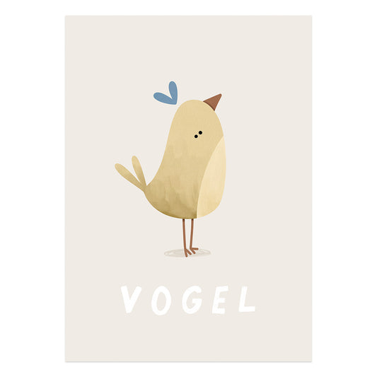 Woorden poster pastel: Vogel