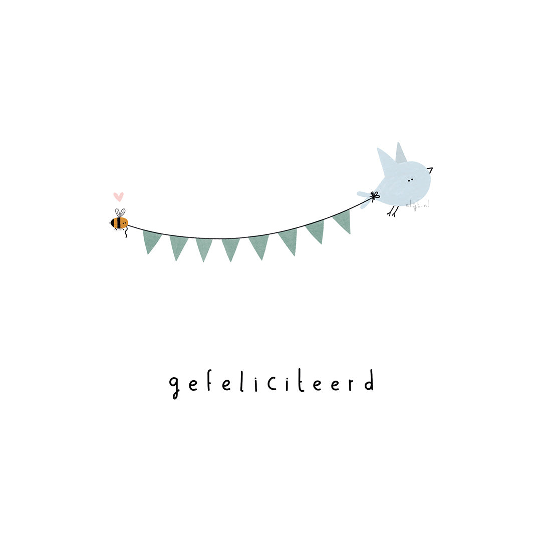 Gevouwen kaart: Vogelfelicitatie