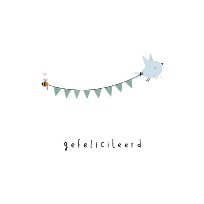 Gevouwen kaart: Vogelfelicitatie