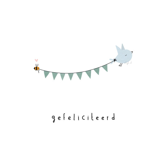 Gevouwen kaart: Vogelfelicitatie
