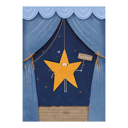 Gevouwen kerstkaart Kerstster