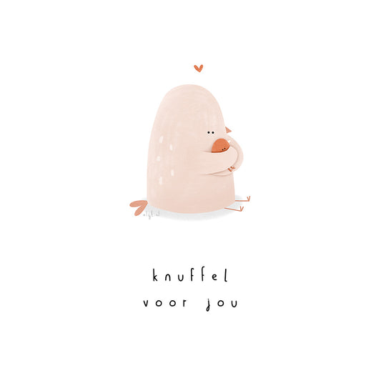 Gevouwen kaart: Knuffel voor jou